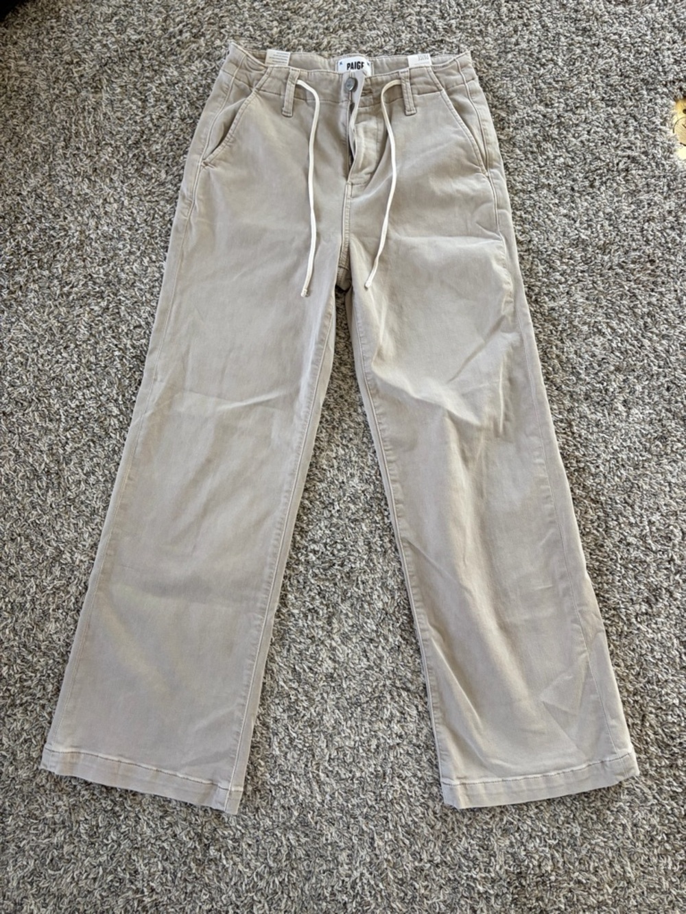 PAIGE Women's Wide-Leg Jeans in Light Taupe